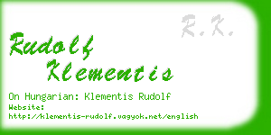 rudolf klementis business card